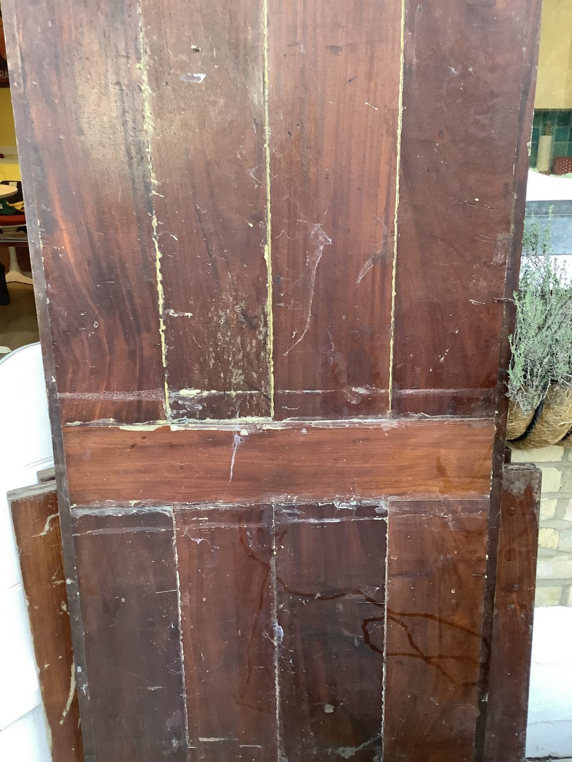 A rather clumsy effort gluing the stiles, this is how the door was received.