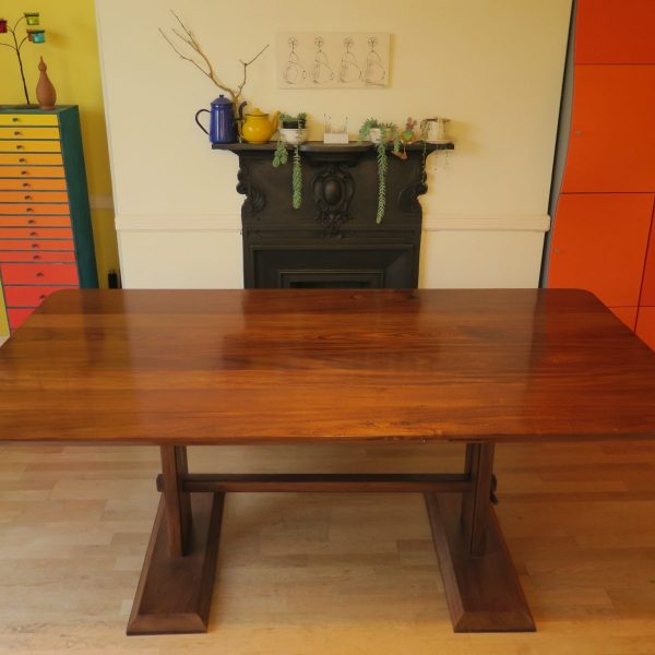 A rescued door was the starting point for this Brazilian walnut table